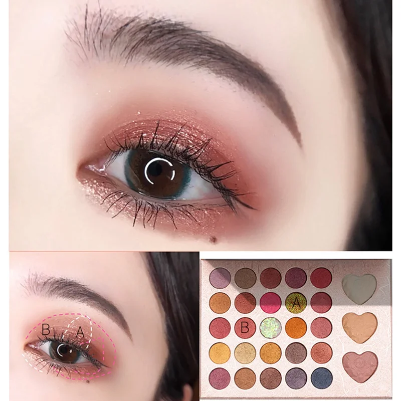 28-color Wet Glitter Matte Eye Shadow Palette Powder Waterproof Smudge-proof Colorfast Eyeshadow Highlighter Makeup Pallete