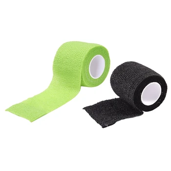 

2pcs 2 inch x 5 Yards Self Adherent Adhesive Free Grip Comfort Wrap Cover Tattoo Handle Black & Green