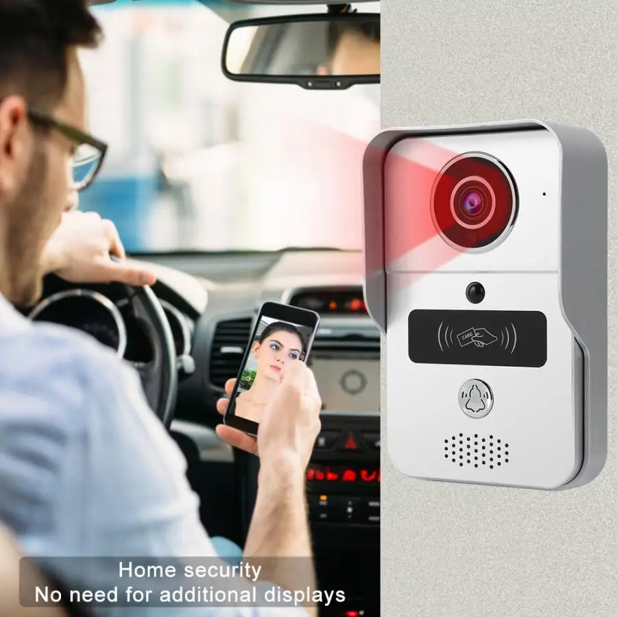 720P Wi-Fi IP Смарт визуальный интерлайт Металл инфракрасная Ночная заметная Обложка считыватель дверной звонок 100-240 В