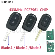 QCONTROL пульт дистанционного управления 2 кнопки Автомобильный ключ 433 МГц с PCF7961M чип HITAG AES для Renault Sandero Dacia Logan Lodgy Dokker Duster