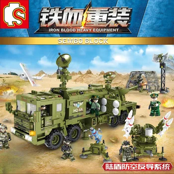 

Sembo Blocks Military Air Defense Missile Vehicle Building Blocks Green WW2 Model DIY Toys For Children 8 Action Figures
