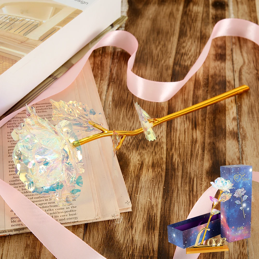 Золотая фольга Rose Met Liefde основа Everlasting Crystal Moederdag подарок De Beste Keuze Woondecoratie роза искусственные цветы