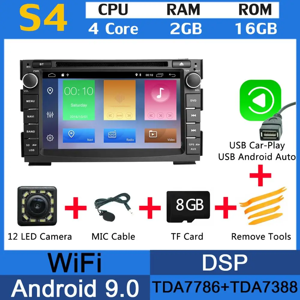 2Din 8 ядерный Android 9,0 PX6 4G+ 64G Автомобильный dvd-плеер для KIA Ceed Venga DSP Авто CarPlay радио gps навигация мультимедиа головное устройство - Цвет: MTK USB CarPlay