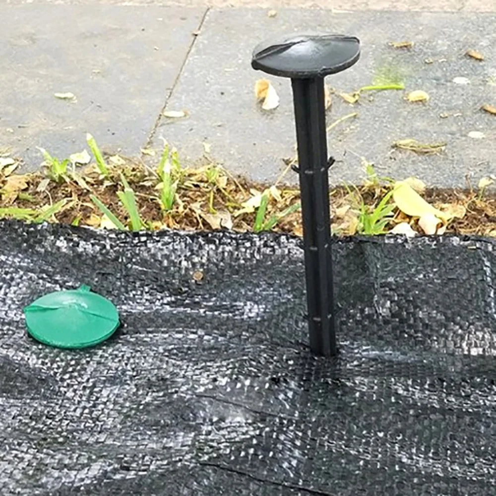 100Pcs 30cm Garden Ground Nail Greenhouse Film Ground Cloth Sunshade Fly Net Fixed Barbed Plastic PP Nails