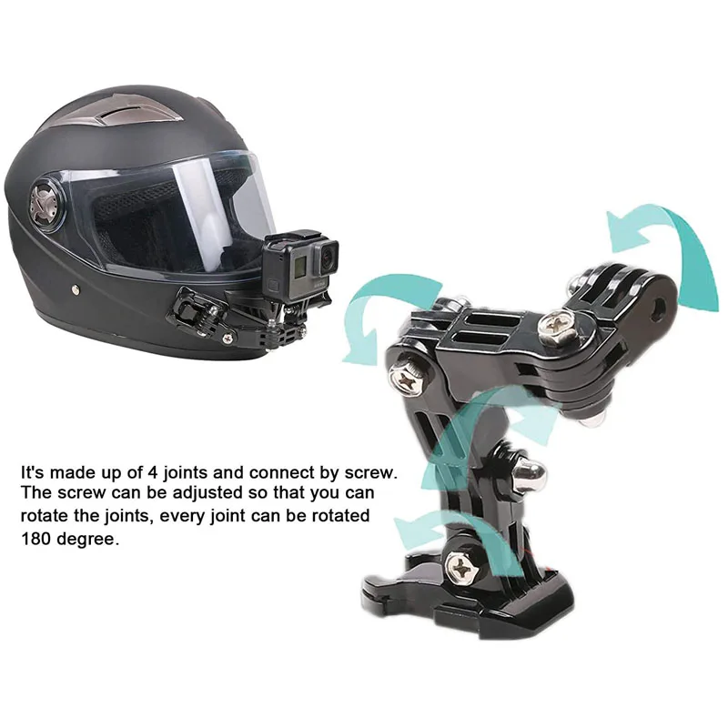 Kit Accessoires GoPro Hero 13-1 Noir Argent Blanc Support Casque Moto