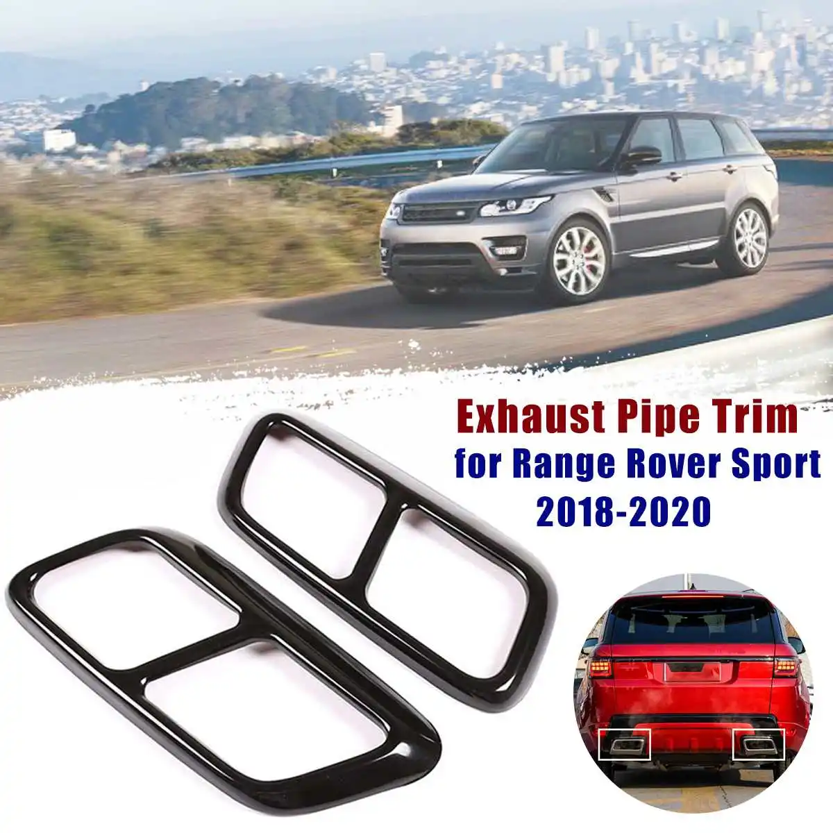 

Stainless Steel Silver Exhaust Pipe Cover Trim For Range Rover Sport 2018 2019 2020 Chrome Styling Auto Accessories