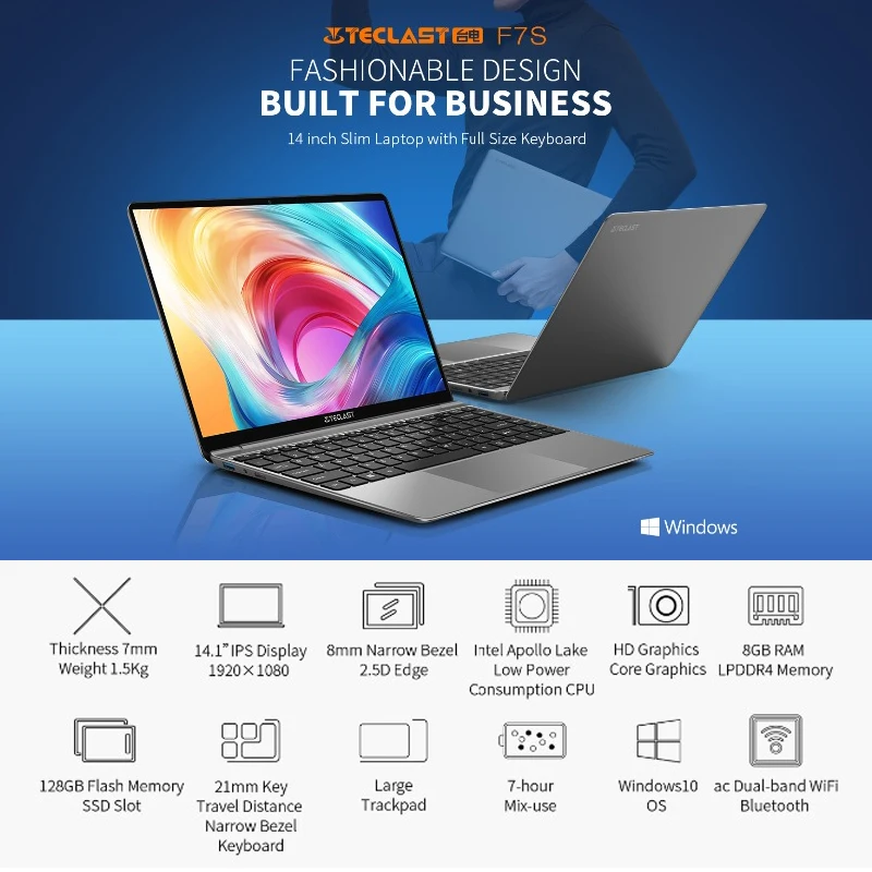 Teclast F7S Notebook 14.1“ 8 GB RAM 128 GB SSD