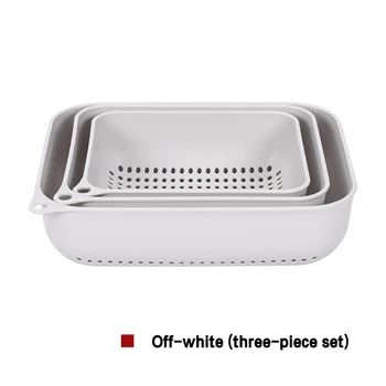 

3pcs Set Plastic Colander Basket Hollow Kitchen Fruit Vegetable Strainer Tool Drain Baskets PR Sale