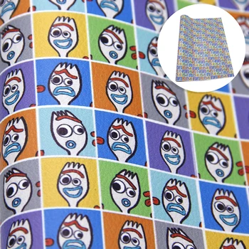 

David accessories20*34cm Litchi Character Cartoon Print Synthetic Leather Faux Leather Fabric for Bows DIY Materials,1Yc9596