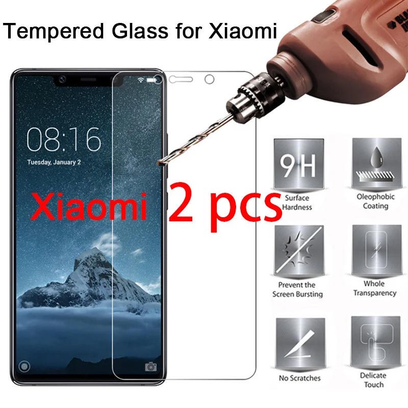 

2pcs! Tempered Glass for Mi 5 4S 4C 4i 3 2 9H HD Screen Protector for Xiaomi Mi A2 Lite A1 Protective Glass on Mi Pocophone F1