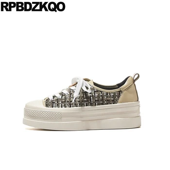 

casual chinese lace up elevator women custom china genuine leather creepers platform shoes 2019 designer thick sole muffin flats