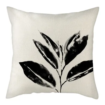 

Nanacoba Plant Branch Printed Pillow Cases Black Blue Leaves Photo Throw Pillow Covers For Home Sofa Decorative Cushion Cover