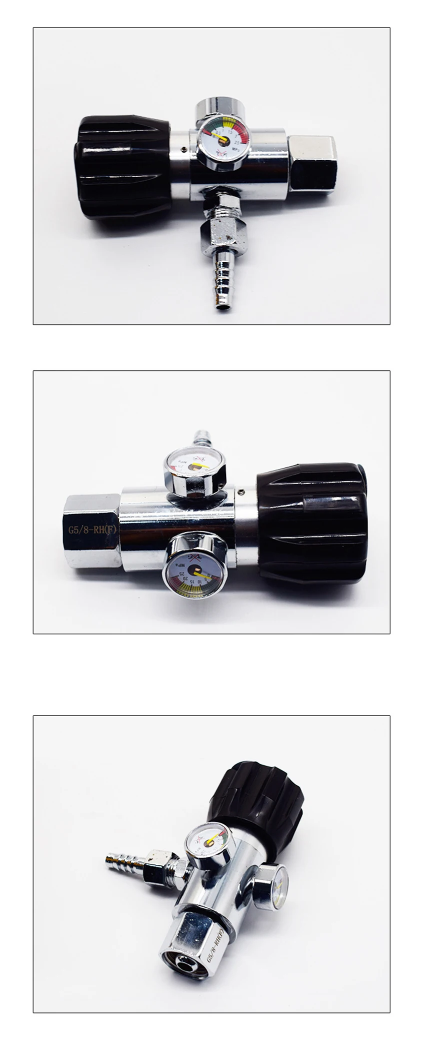 Description Picture 4 of itemAlloy Mini Oxygen Regulator Oxygen Pressure Reducing Regulators Valve G5/8 Oxygen Pressure Reducer Anti Fall Welding Gas Meter