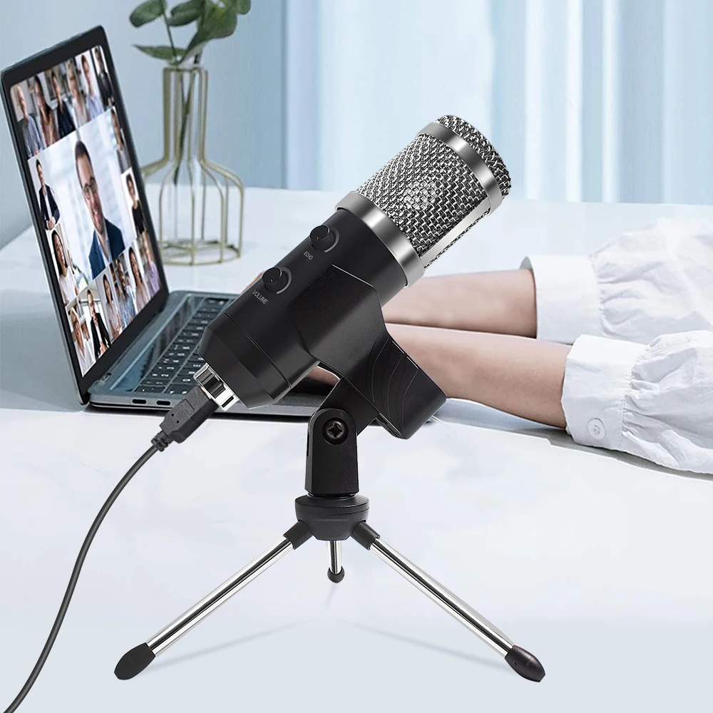 Micrófono USB E20 para PC con anillo de luz de 6 pulgadas, soporte de brazo, Kit profesional de estudio Ringlight para Youtube, vídeo y Popcast_voghion.com