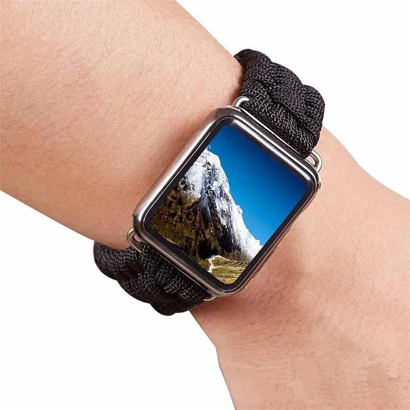Тканый нейлоновый ремешок часы для спорта и свободные полоски для Apple watch Series 4/3/2/1 Классический ремень 38 мм 40 мм 42 44 мм текстильный ремешок для часов