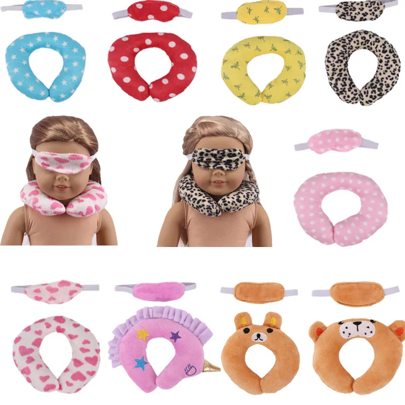 

Doll U-Shaped Pillow Eye Mask Fit 18 Inch American Doll And 43cm Baby New Born Doll，Our Generation , Gift For Children's