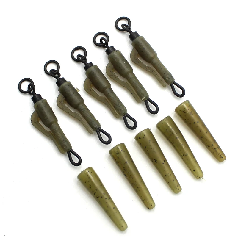 

10PCS Carp Fishing Accessories Lead Clip Quick Change Swivel Tail Rubber Anti Tangle Sleeves for Carp Rigs Coarse Fishing Tackle