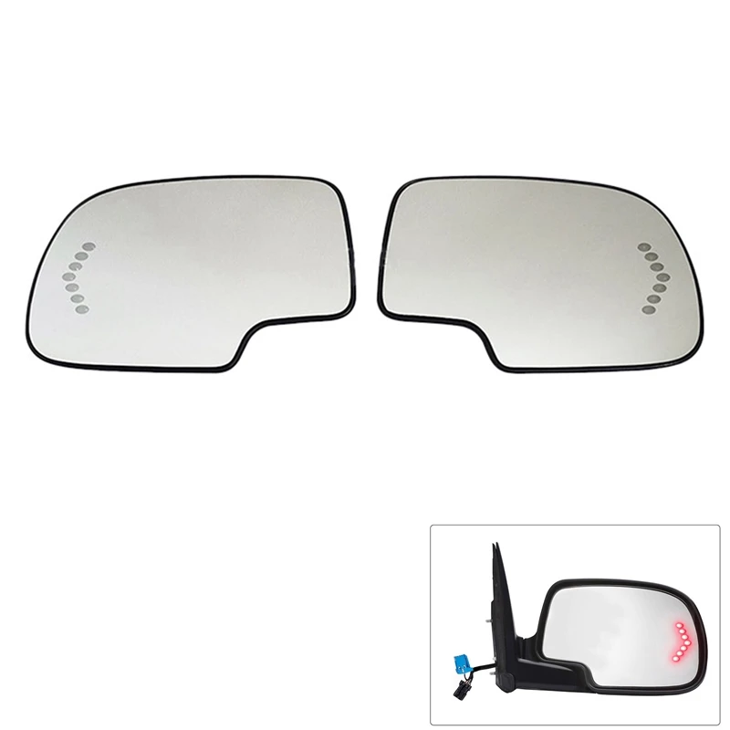 Car Front Left Right Heated Rear View Mirror Lens Glass Turn Signal for