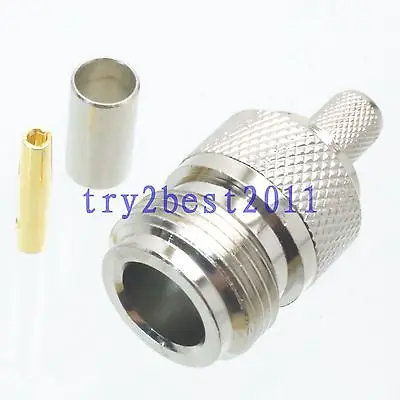 

DHL/EMS 50pcs Connector N jack pin crimp RG8X RG-8X LMR240 RF COAXIAL straight -C1