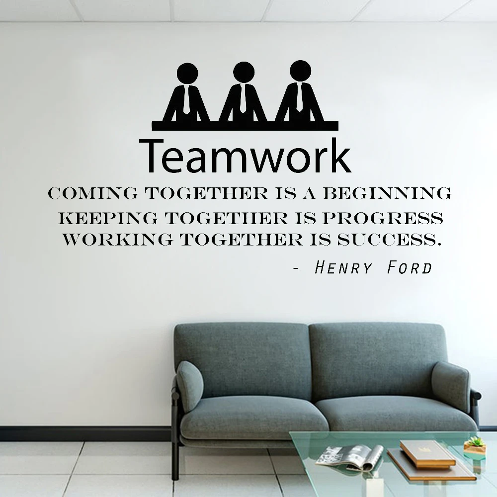 Autocollant Mural De Motivation De Travail D Equipe Citation Henry Ford Se Rassembler C Est Un Debut Decor De Bureau En Vinyle X1 Aliexpress
