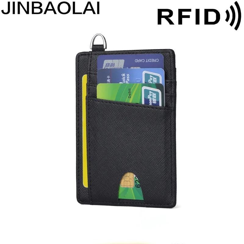 Jinbaolai Spazzola Antifurto Rfid Da Uomo In Vera Pelle Transfrontaliera Con Anello Porta Carte Di Credito Di Vendita Caldo Amazon