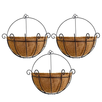 

3 Pcs Iron Wall Hanging Flower Wall Hanging Plant Decoration Suitable for Garden Porch Balcony Indoor Outdoor