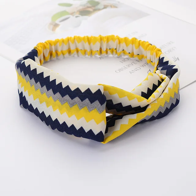 Women Cross Solid color Hair Bands Girls Print Flower Headbands Fashion Turban Make up Hair Accessories FD127 BLW2