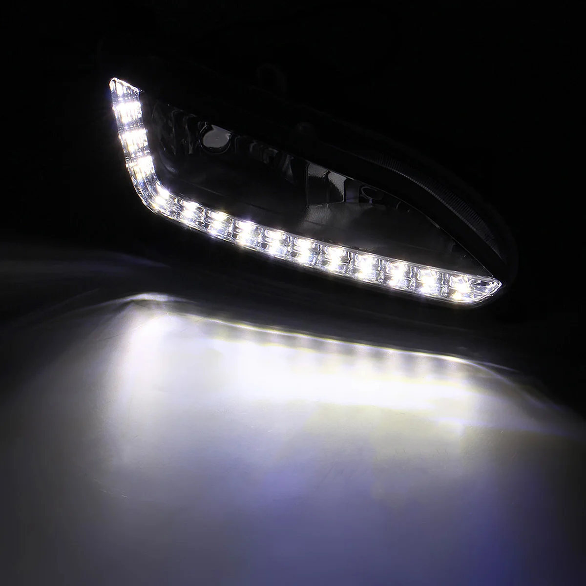  1 Pair 12V LED Daytime Running Light Waterproof Fog Lamp for Hyundai Santa Fe IX45 2013-2015 Auto A - 4000187262406