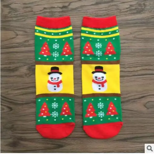 1 пара Для женщин носки Повседневное зимние рождественские носки Олени Санта-Клауса, хлопковые носки с мультипликационным принтом Утепленная одежда леди носки, подарок на Рождество - Цвет: 25