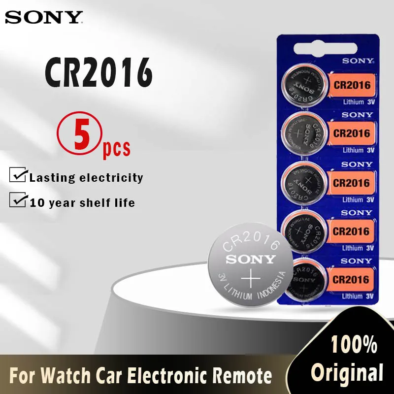 5 шт. Литиевые Батарейки для кнопок SONY CR2016 3 в CR 2016 LM2016 BR2016 DL2016|Часовые батарейки| |