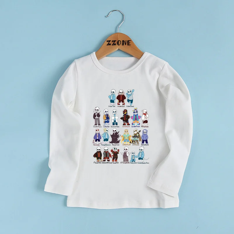 

Детская футболка с принтом черепа, брата, Undertale, Санс, детская забавная одежда, футболка с длинным рукавом для маленьких мальчиков и девочек, LKP2405