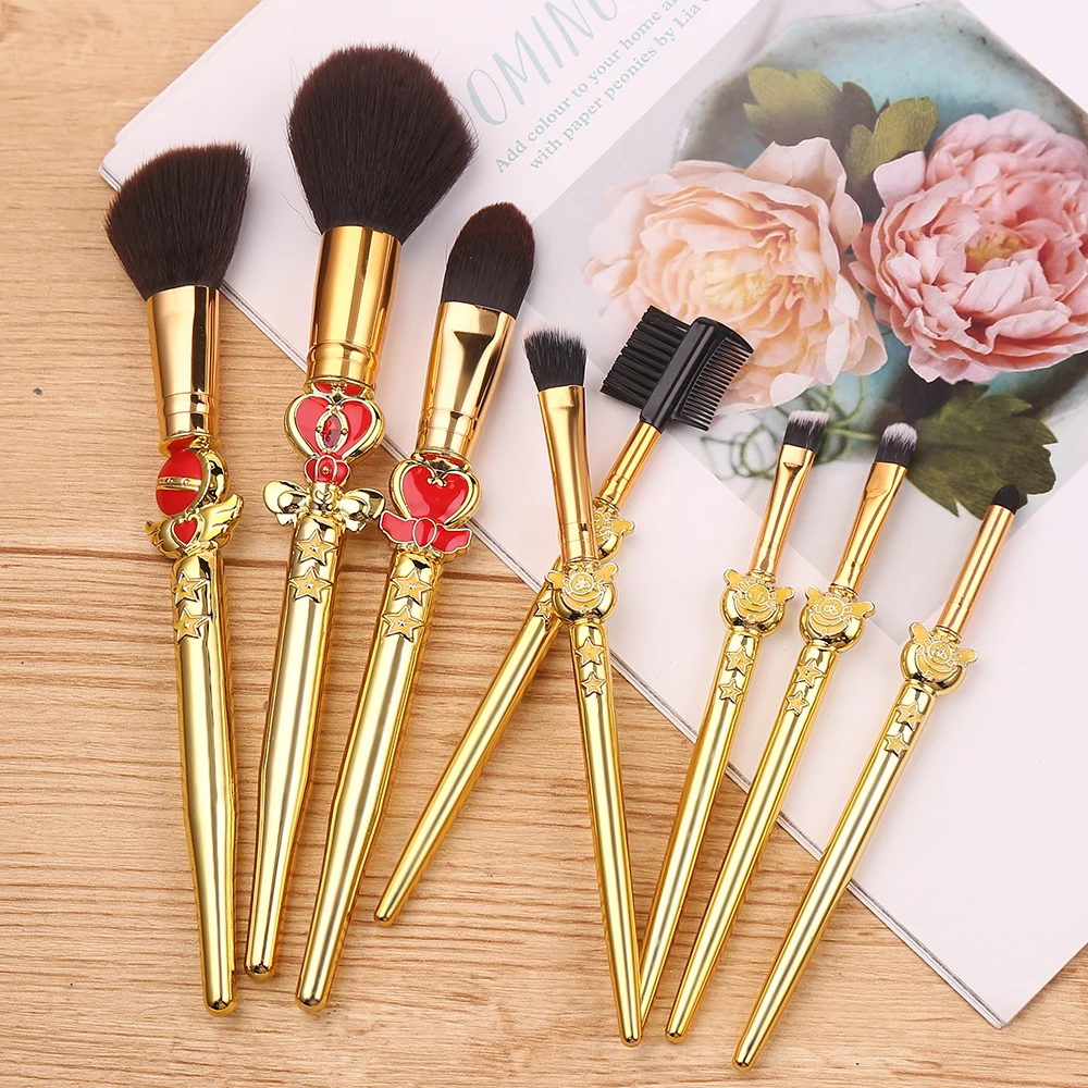Newest Sailor Moon Makeup Brushes Set Cosmetics tools Powder Foundation Blending Eyeshadow Blush Brush Pro Pinceaux Maquillage