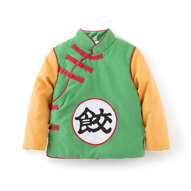 Осенне-зимние куртки для маленьких мальчиков с драконом и шариком Z Goku Chiaotzu, традиционный китайский костюм, пальто для мальчиков, детская верхняя одежда