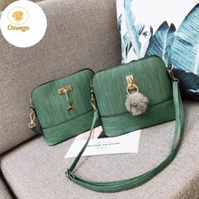 Oswego/Лидер продаж, новые сумки через плечо из искусственной кожи для женщин, модная дизайнерская сумка на плечо с помпоном для волос, женские сумки-мессенджеры