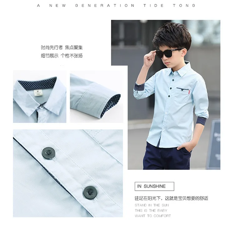 Новинка весны года Стиль детская одежда из вельвета, для мальчика, для больших мальчиков в Корейском стиле-Стиль Повседневное натуральный хлопок карман рубашка с ткацкой лентой