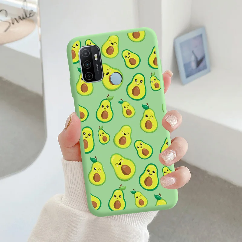 best case for oppo cell phone Avocado Phone Case For OPPO A32 A53 2020 A53S Cute Soft Silicone Back Cover For OPPO A53 5G Candy TPU Soft Back Cover oppo mobile cover Cases For OPPO