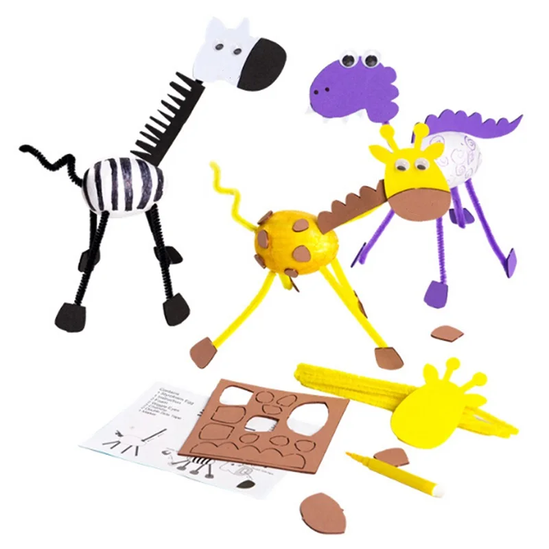Toys for Children Crafts Kids DIY Homemade 3D animals Kindergarten Learning Early Education