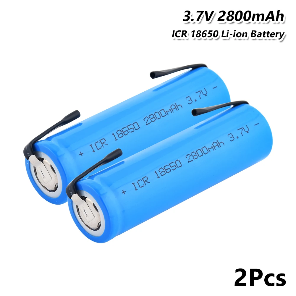 Batterie Rechargeable au Lithium, 3.7v, 2800 mah, 18650, pour jouets, feuilles Nickel, bricolage, 1 à 10 pièces