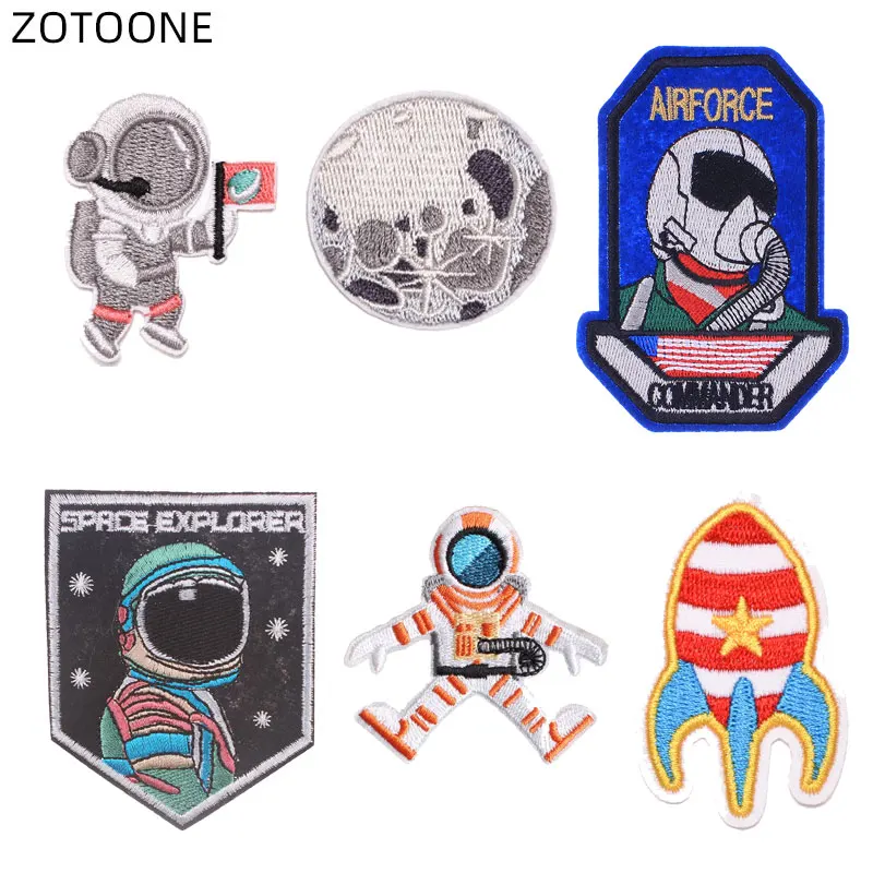 Нашивка ZOTOONE с изображением планеты астронавта Луны термоклейкие нашивки для