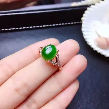 

Natural And Real Jade Ring Stone Rings Solid 925 Silver Gemstone Ring