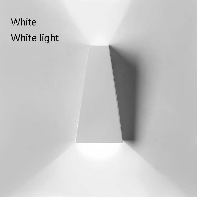 white white light Современный настенный светильник Креативный светодиодный настенный светильник геометрический простой Wandlamp для спальни коридора кухни железная аппликация Murale светильник - Цвет абажура: white white light