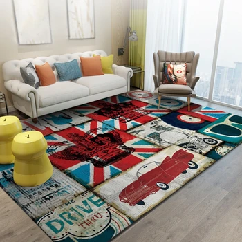 

British Style Large Carpets For Living Room Bedroom Kids Room Sofa Tapete Home Carpet Floor Door Mat Vintage Delicate Area Rugs