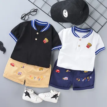 

2020 nian Childrenswear CHILDREN'S Short-sleeved Clothes Thin Baby Two-Piece Set Boys and Girls Suits Fashion
