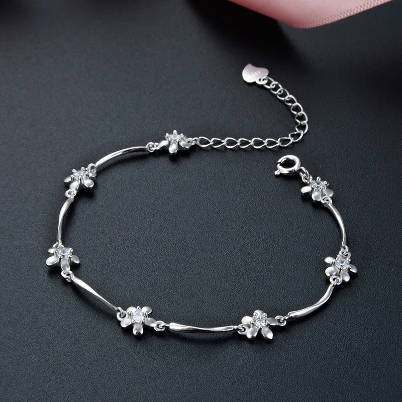 

Модный браслет для женщин из натуральной 925 стерлингового серебра браслет ювелирные изделия аксессуары юбилей подарок для леди вечерние украшения