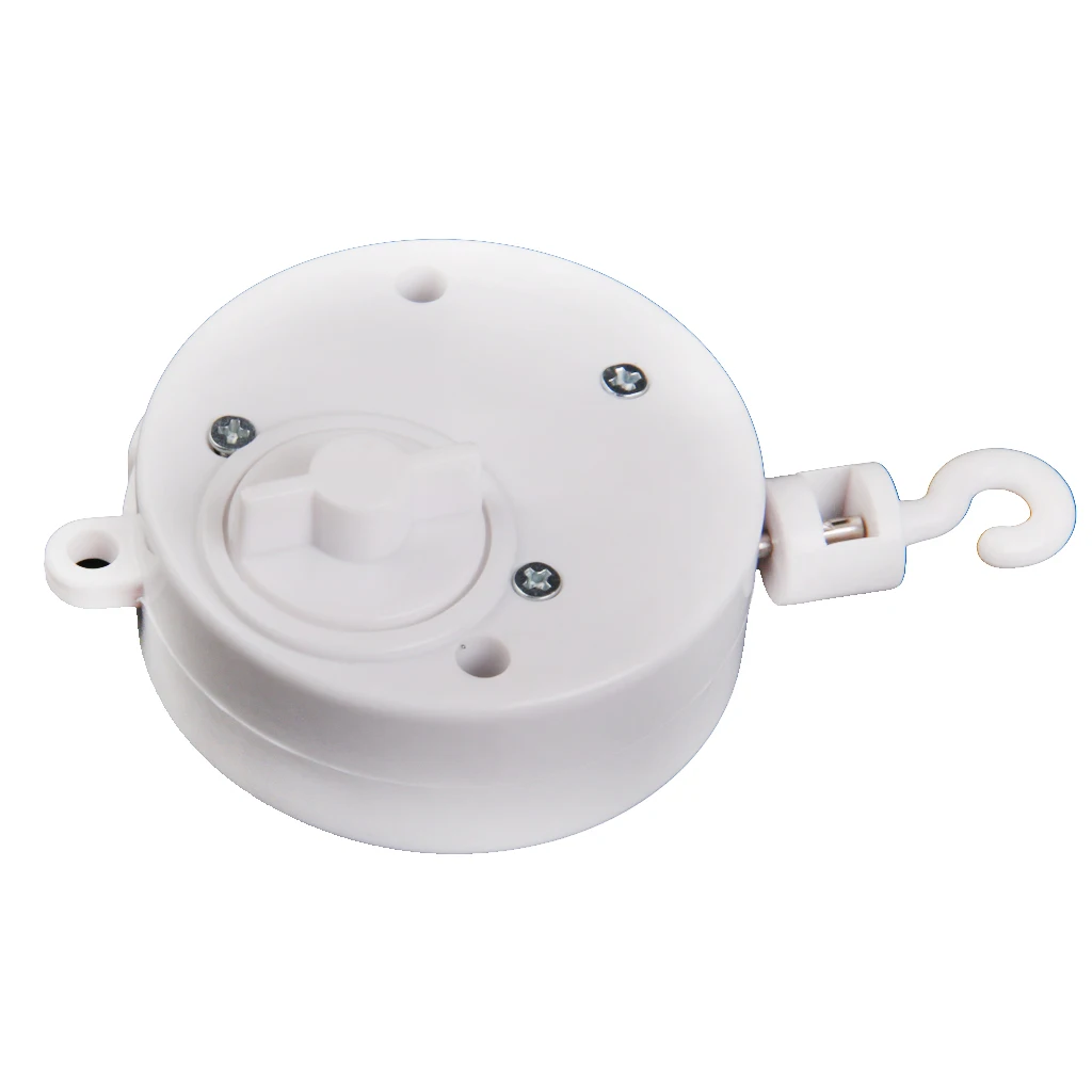 Baby Mobile Crib Bed Bell Kid Toy Wind-Up Movement White Music Box