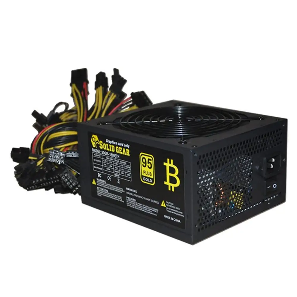 

Professional 1800W Max Mining Machine Power Supply For ATX For Gold Mining For ETH For BTC For Ethereum Support Up To 6 GPU