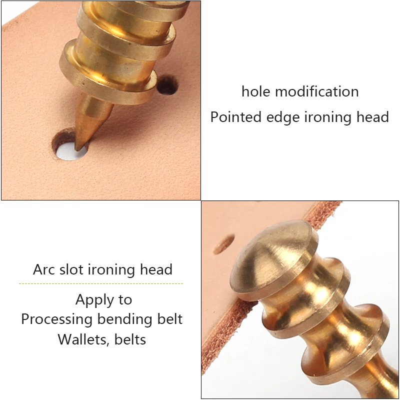 Leather Craft Tool Leather Brass Soldering Iron Tip Polishing Tool DIY Leather Craft Burning Edge Pressing Edge Banding Machine Line Branding Tool