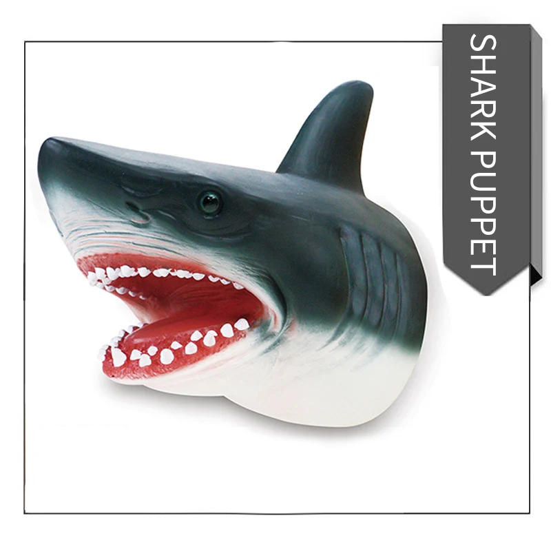 

soft shark dino head animal figure vividly gloves hand puppets toys for childrens marionette theater show kids model gifts