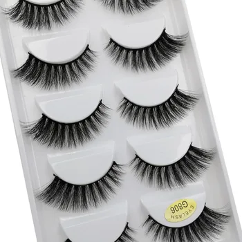 

5 pairs of natural mink eyelashes, soft eye makeup eyelashes natural eyelash extension tools Support eyelash wholesale G800