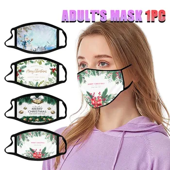 

Christmas Face Mask Adult Unisex Washable Fabric Facial Mask Printed Breathable Reusable Polyester Filter Mask Kids Маска#YL5
